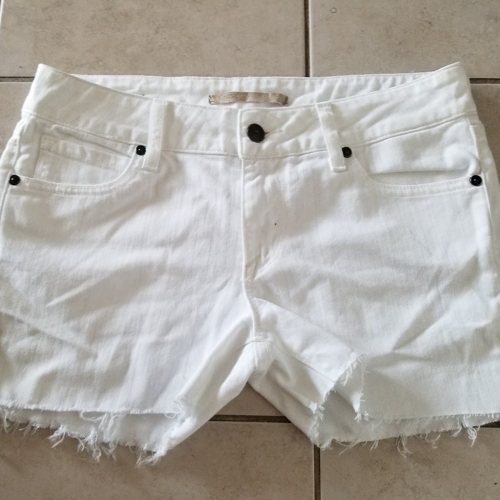 Vince. White Denim Cut-off Shorts, 28